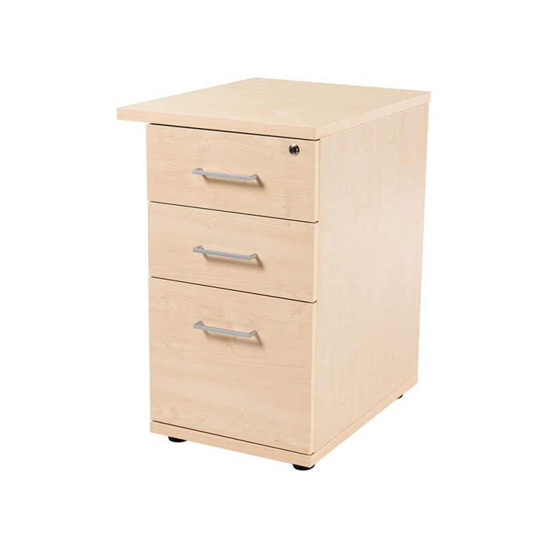 Cajonera rocada con 2 cajones y 1 carpetero serie store 60x47x74 cm acabado haya/haya