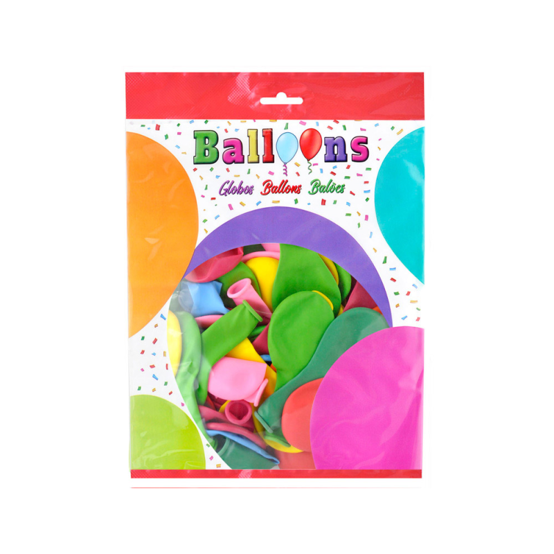 Globo 100% latex biodegradable bolsa de 100 unidades colores surtidos
