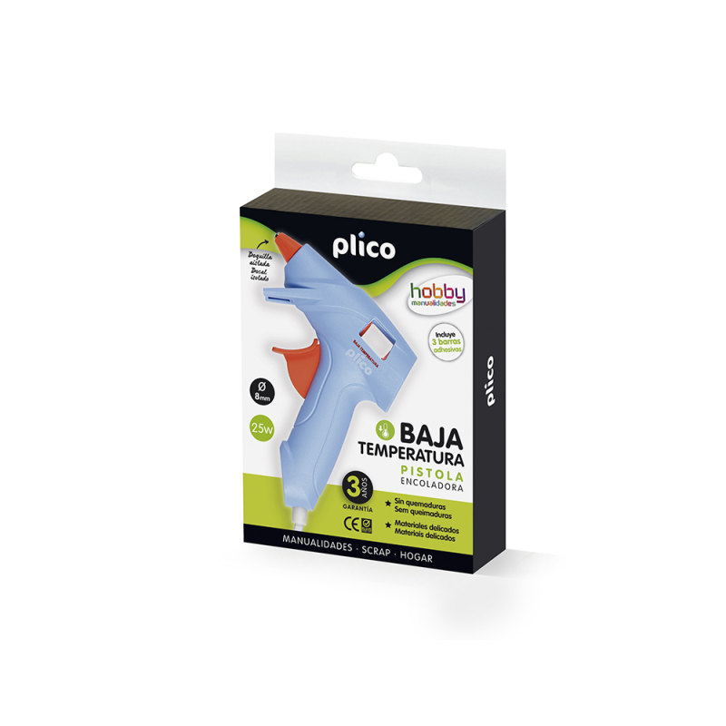 Pistola de silicona caliente mini plico baja temperatura 25w