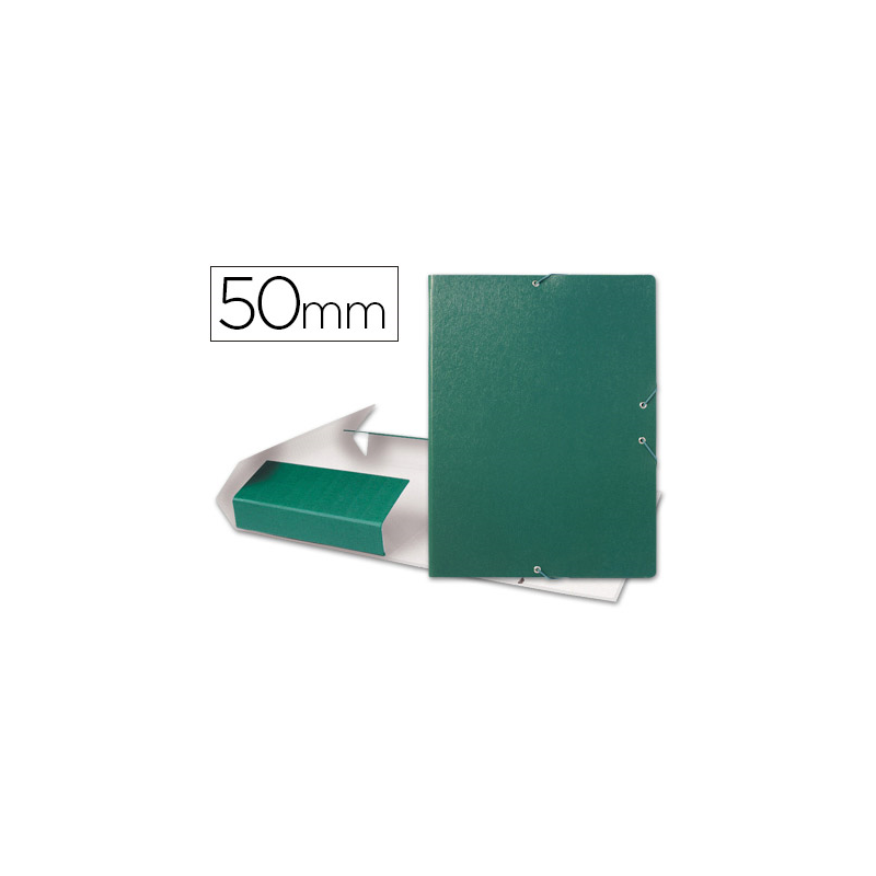 Carpeta proyectos liderpapel folio lomo 50mm carton gofrado verde