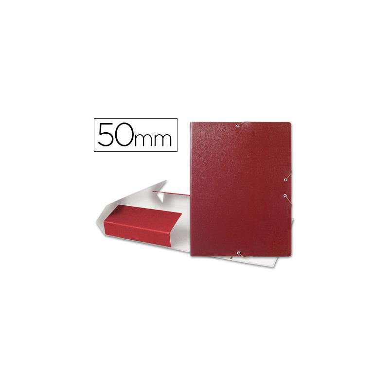 Carpeta proyectos liderpapel folio lomo 50mm carton gofrado roja