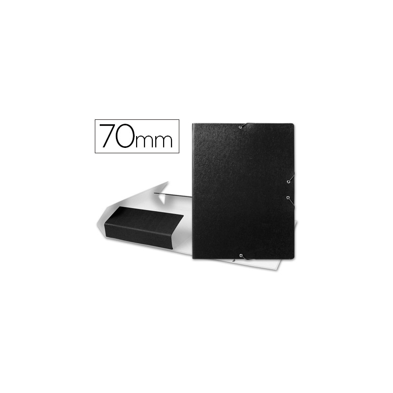Carpeta proyectos liderpapel folio lomo 70mm carton gofrado negra
