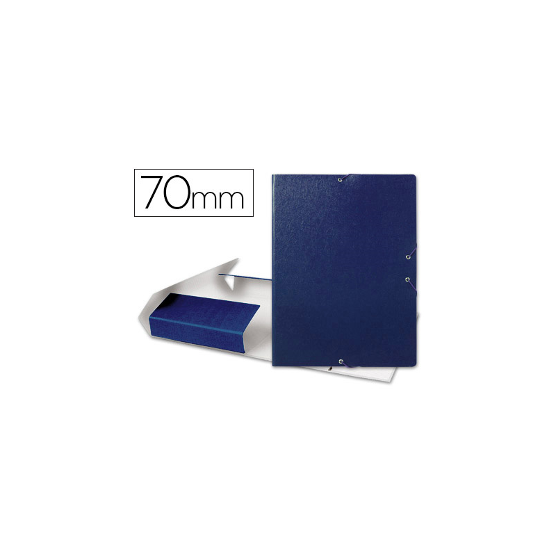 Carpeta proyectos liderpapel folio lomo 70mm carton gofrado azul