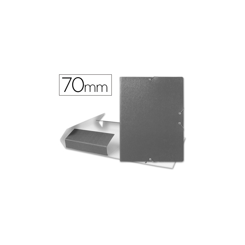 Carpeta proyectos liderpapel folio lomo 70mm carton gofrado gris