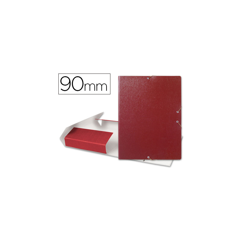 Carpeta proyectos liderpapel folio lomo 90mm carton gofrado roja