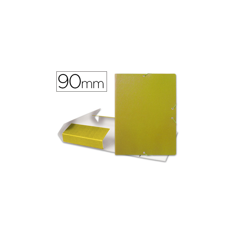 Carpeta proyectos liderpapel folio lomo 90mm carton gofrado amarilla