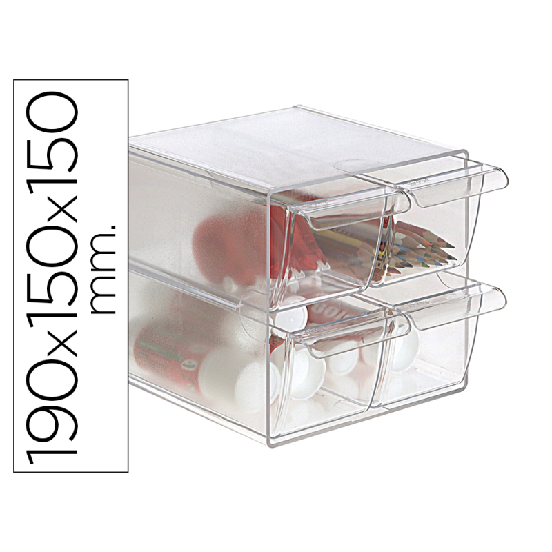 Archicubo archivo 2000 4 cajones organizador modular plastico 190x150x150 mm incluye 2 clips de sujecion