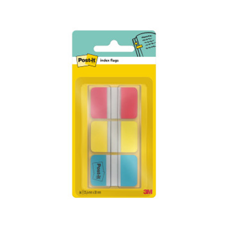 Banderitas separadoras rigidas dispensador 3 colores post-it index 686-ryb medianos22 banderitas por color