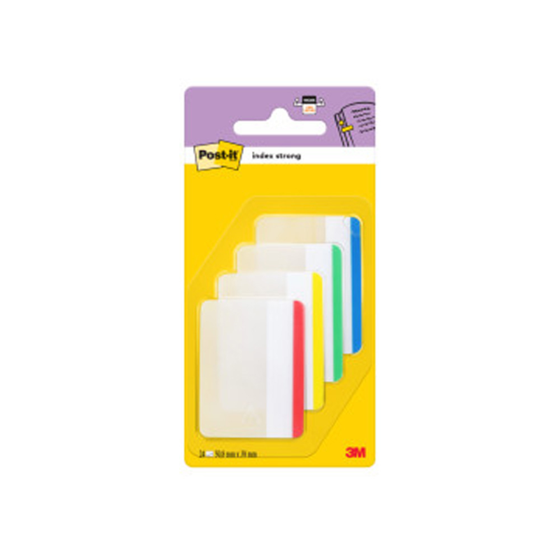 Banderitas separadoras rigidas dispensador 4 colores post-it index 686f-1 grandes 24 banderitas