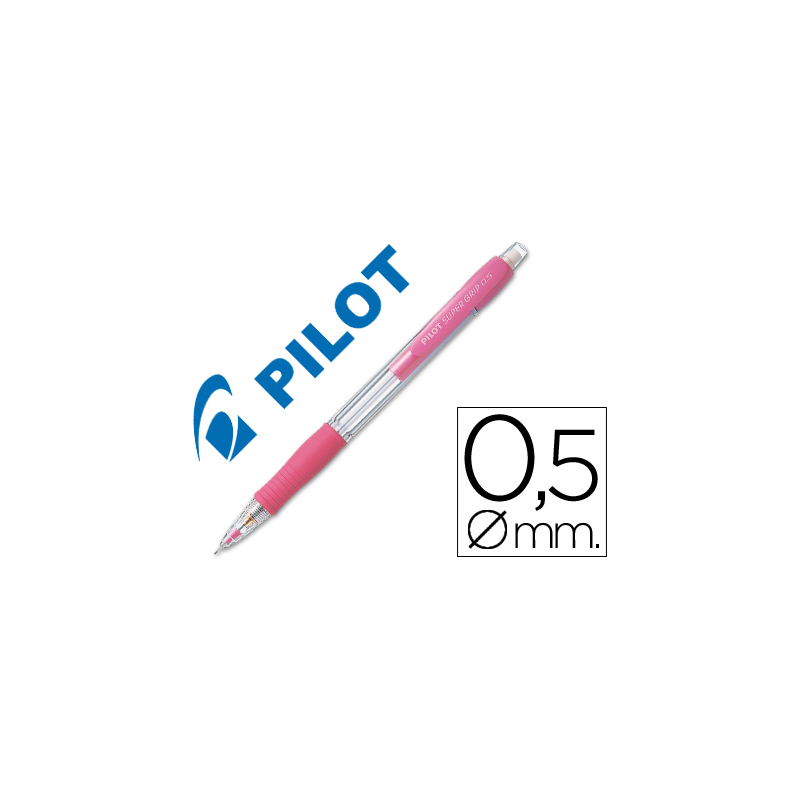 Portaminas pilot super grip rosa 0,5 mm sujecion de caucho