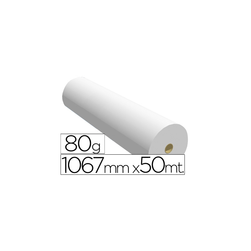 Papel reprografia para plotter 1067mmx50mt 80gr impresion ink-jet