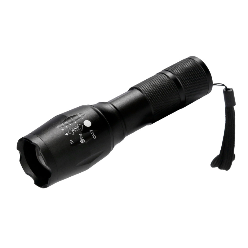 Linterna q-connect telescopica aluminio 5w modo alumbrado alto medio bajo estroboscopio sosapagado 3 pilas aaa