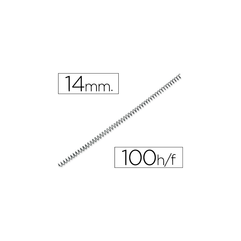 Espiral metalico yosan negro paso 64 5:1 14 mm calibre 1,00 mm