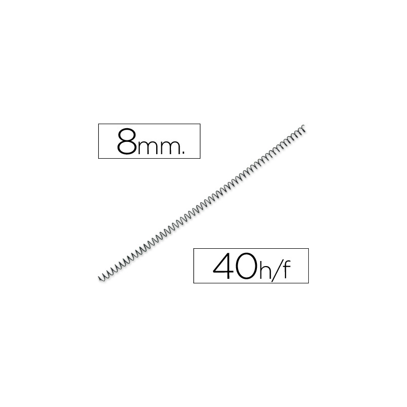 Espiral metalico yosan negro paso 56 4:1 8 mm calibre 1,00 mm
