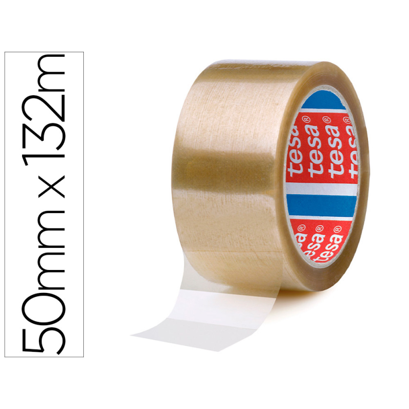 Cinta adhesiva tesa pp transparente 132 mt x 50 mm para embalaje