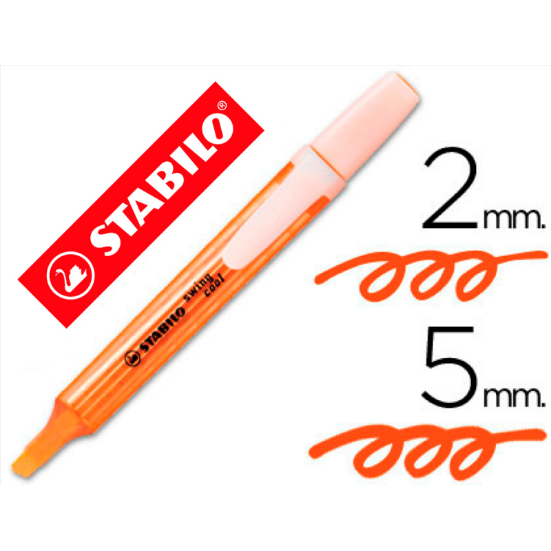 Rotulador stabilo marcador fluorescente swing cool naranja