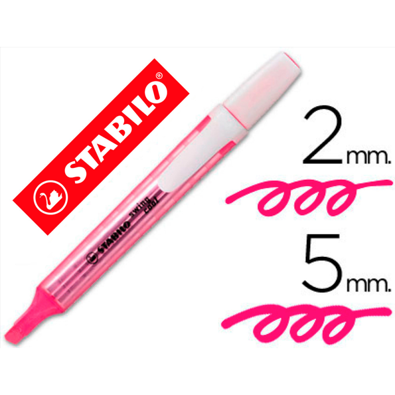 Rotulador stabilo marcador fluorescente swing cool rosa