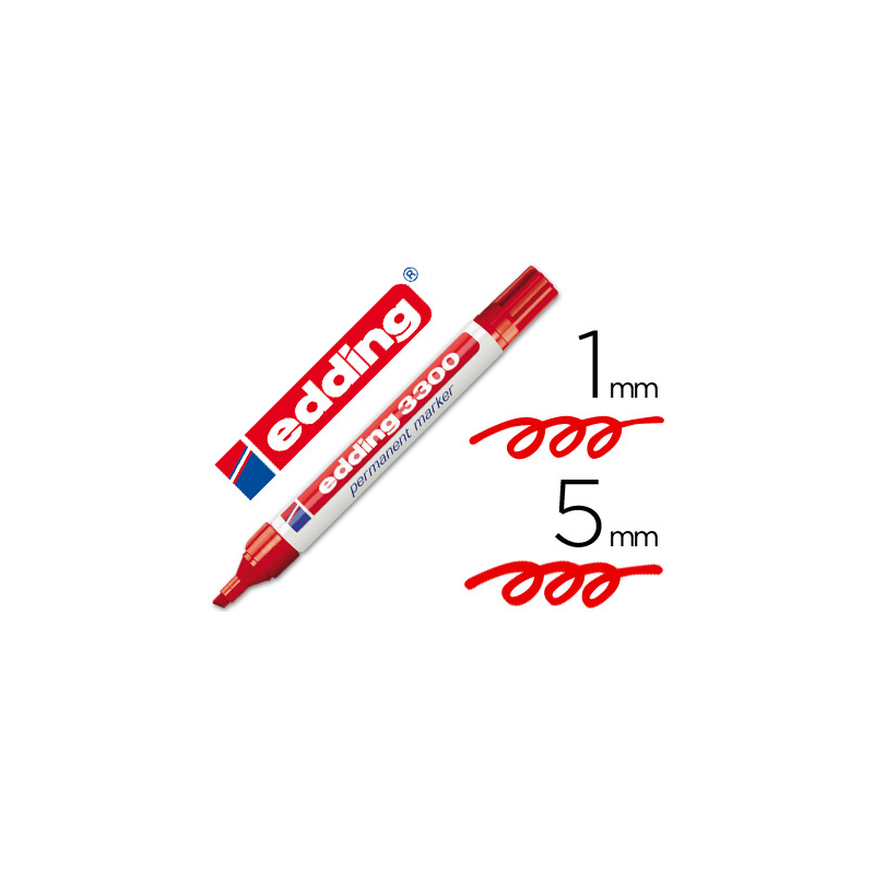Rotulador edding marcador 3300 n.2 rojo punta biselada recargable