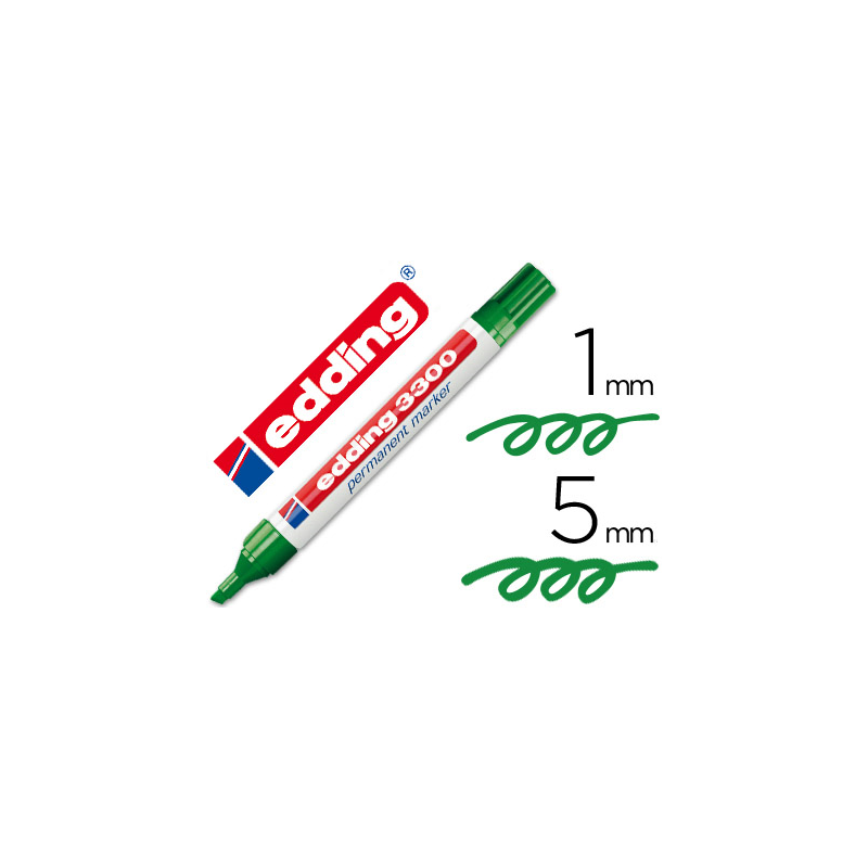 Rotulador edding marcador 3300 n.4 verde punta biselada recargable