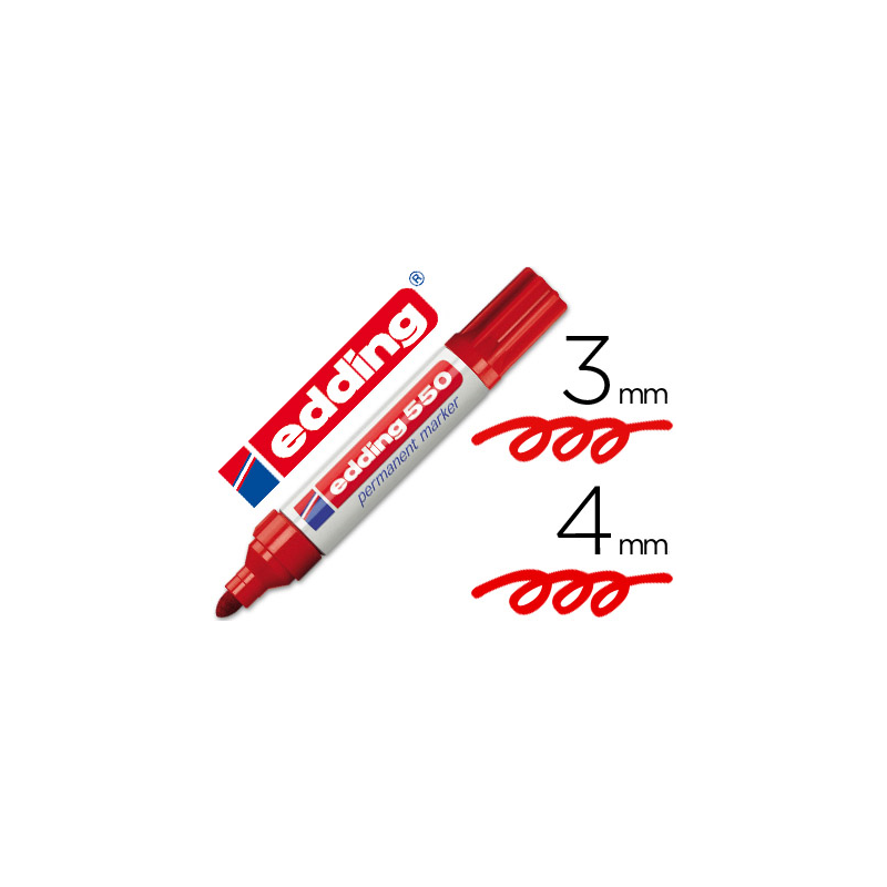 Rotulador edding punta fibra permanente 550 rojo n.2 punta redonda recargable