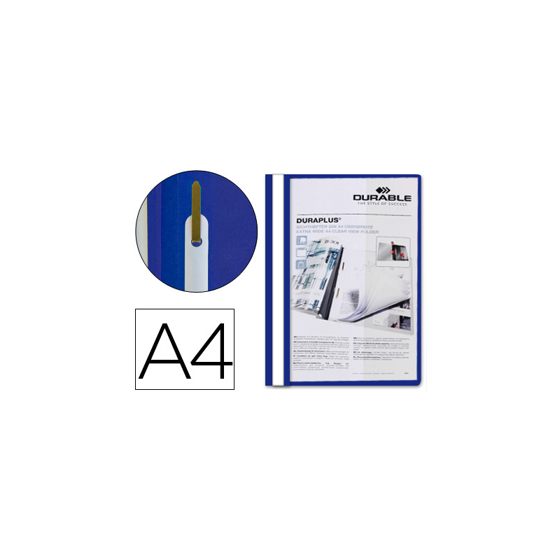 Carpeta duraplus din a4 con fastener azul durable