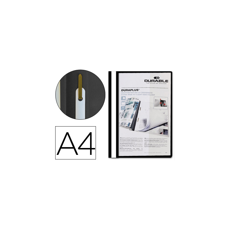 Carpeta duraplus din a4 con fastener negro durable