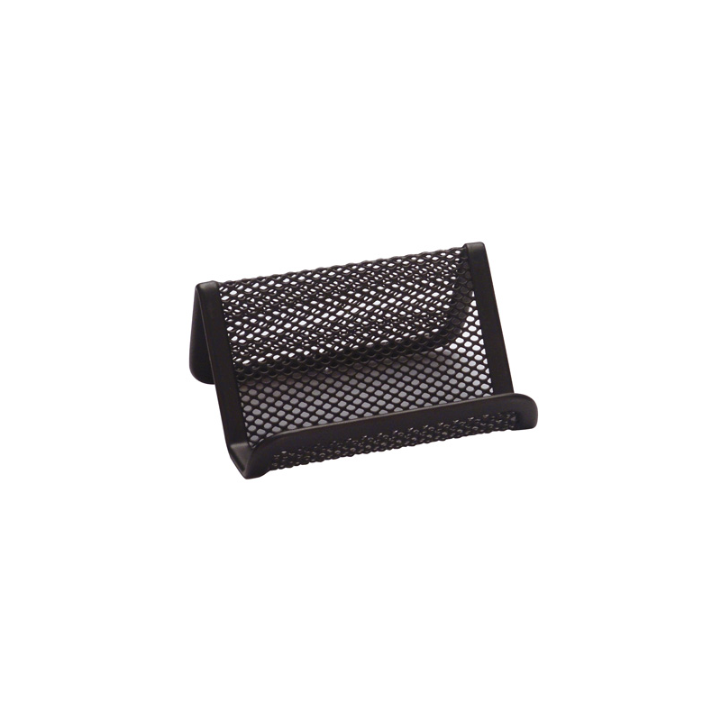 Portatarjetas q-connect metalico negro 11x7,5x5 cm