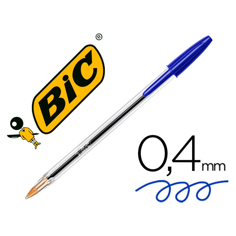 Boligrafo bic cristal original tinta azul bolsa de 5 unidades