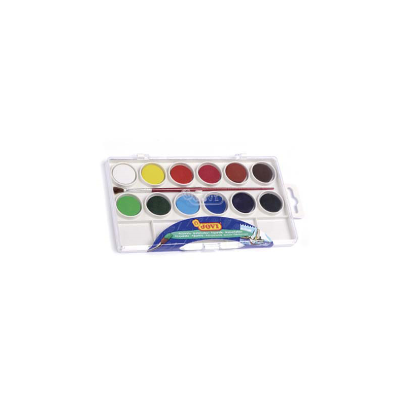 Acuarela jovi 12 colores con pincel estuche de plastico