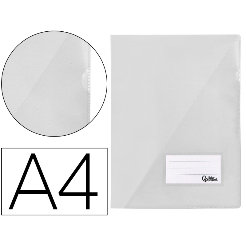 Carpeta liderpapel dossier a4 uñero transparente