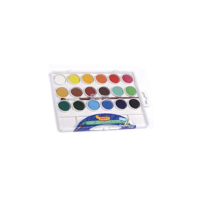 Acuarela jovi 18 colores con pincel estuche de plastico