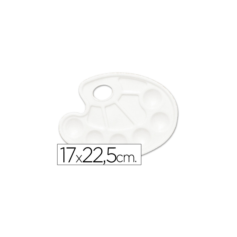 Paleta plastico liderpapel ovalada 10 huecos diestros tamaño 17x22,5cm