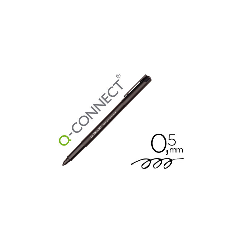 Rotulador q-connect retroproyeccion punta fibra super fina redonda 0,5 mm permanente negro