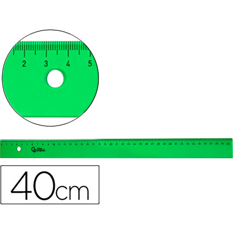 Regla liderpapel 40 cm acrilico verde