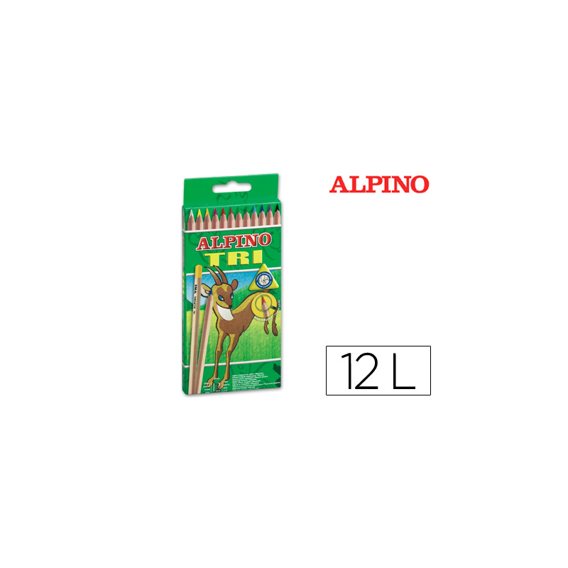 Lapices de colores alpino tri estuche de 12 colores surtidos