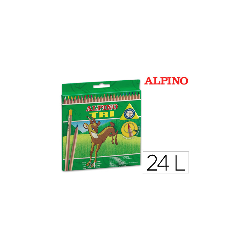 Lapices de colores alpino tri estuche de 24 colores surtidos
