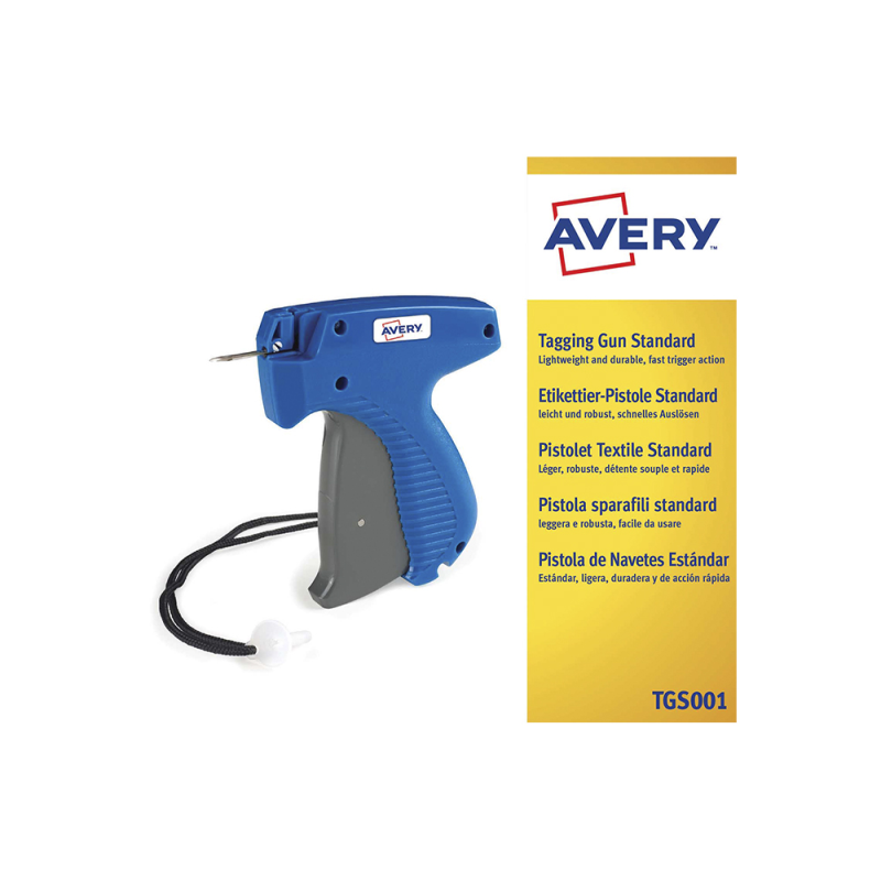 Pistola de navetes sujeta etiquetas avery tgs001 uso convencional y textil