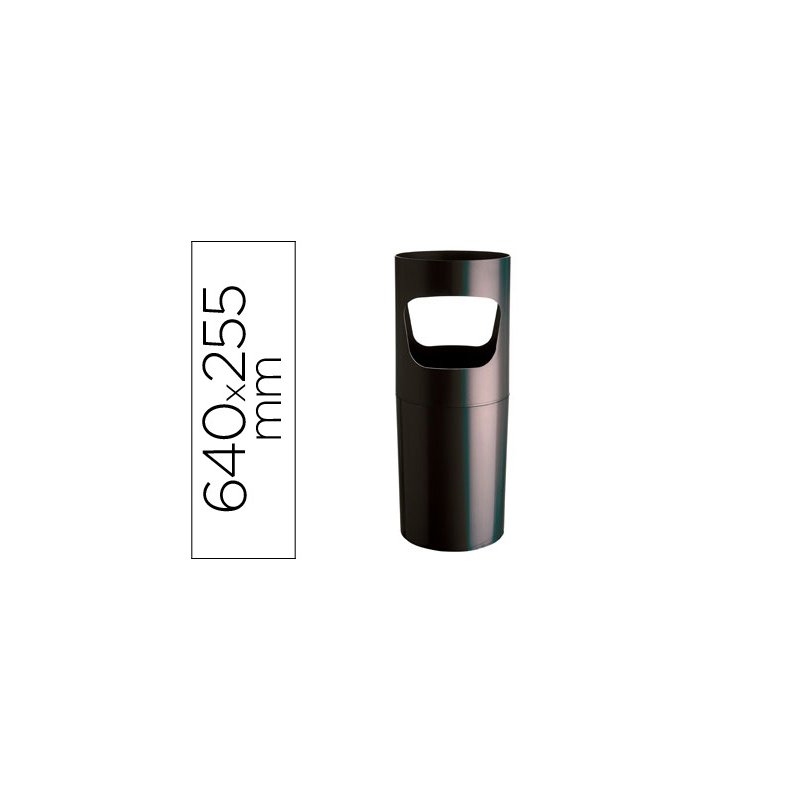 Paraguero plastico archivo 2000 reciclado color negro 255 mm diametro x 640 mm
