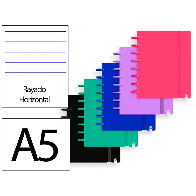 Cuaderno ingeniox foam a5 80h rayado horizontal colores intense surtidos