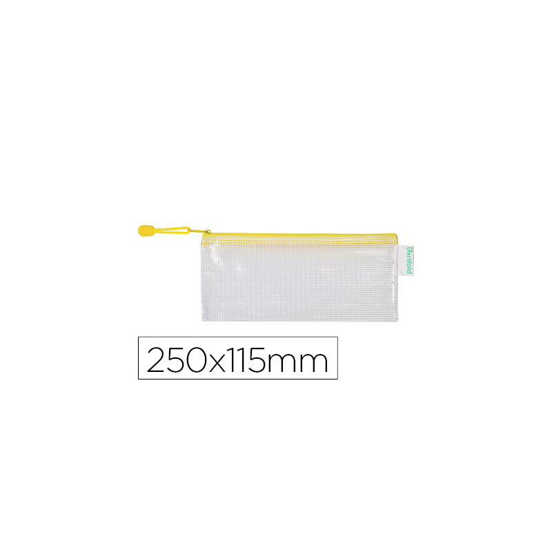 Bolsa multiusos djois pvc 250x115 mm apertura superior con cremallera portaboligrafo y correa color amarillo