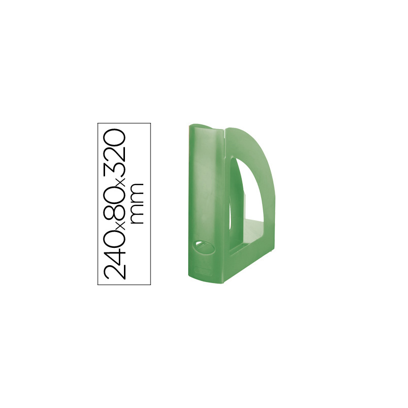 Revistero plastico q-connect verde translucido