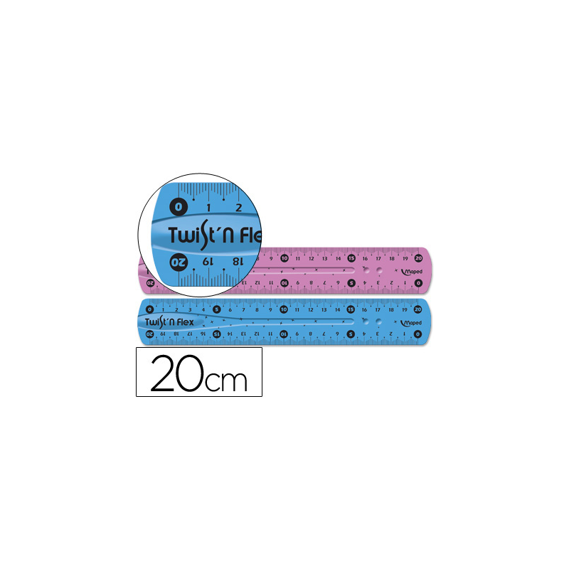 Regla maped plastico flexible 20 cm colores surtidos