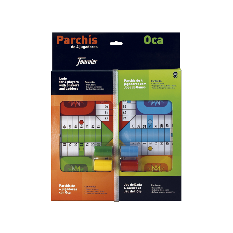 Parchis con oca tablero pequeño 42,5x33x4,45 cm