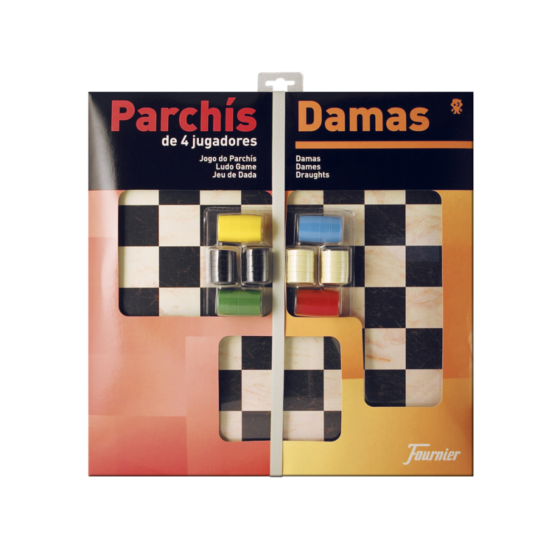 Parchis con damas tablero grande 4 jugadores 41x40x4,5 cm
