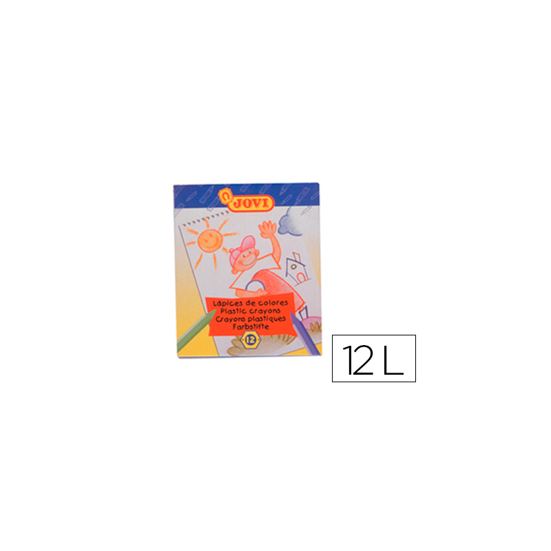 Lapices cera jovi hexagonal caja de 12 unidades colores surtidos