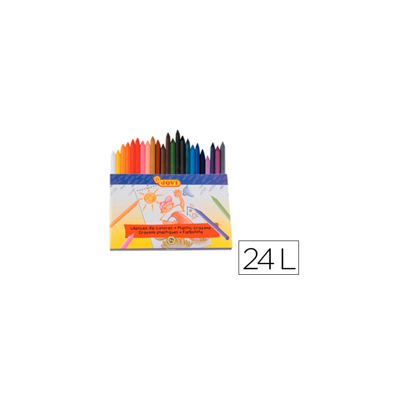 Lapices cera jovi hexagonal caja de 24 unidades colores surtidos