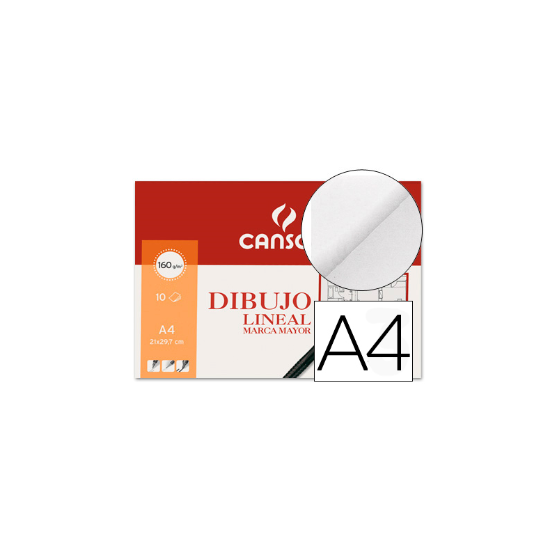 Papel dibujo marca mayor 160gr din a4 minipack de 10 hojas