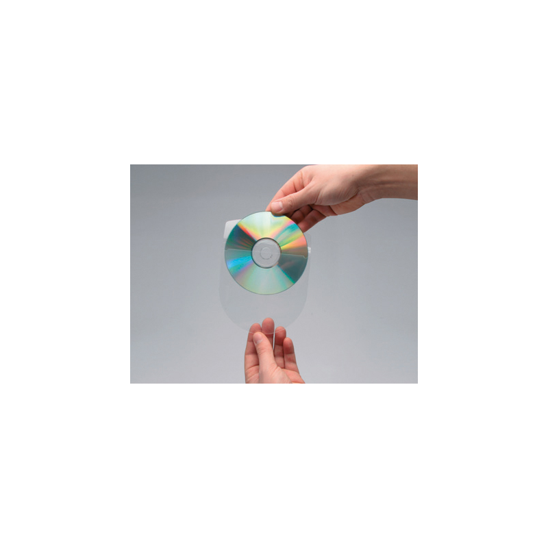 Funda autoadhesiva para cd q-connect con solapa pack de 10 unidades