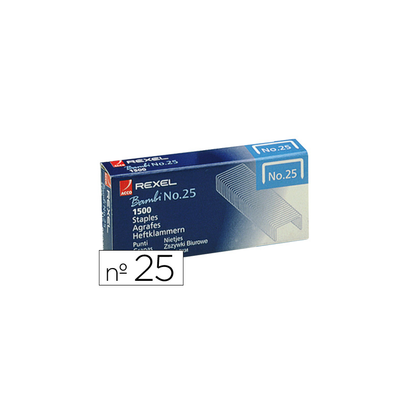 Grapas rexel nº25 21/4 caja de 1500 unidades