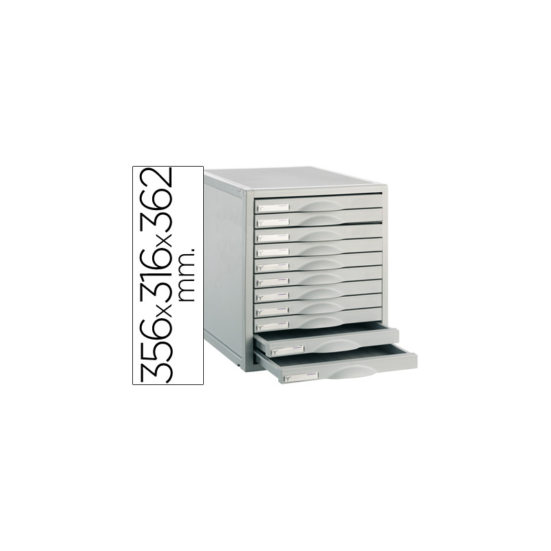 Fichero cajones de sobremesa 8211c 356x316x362 mm 11 cajones color gris